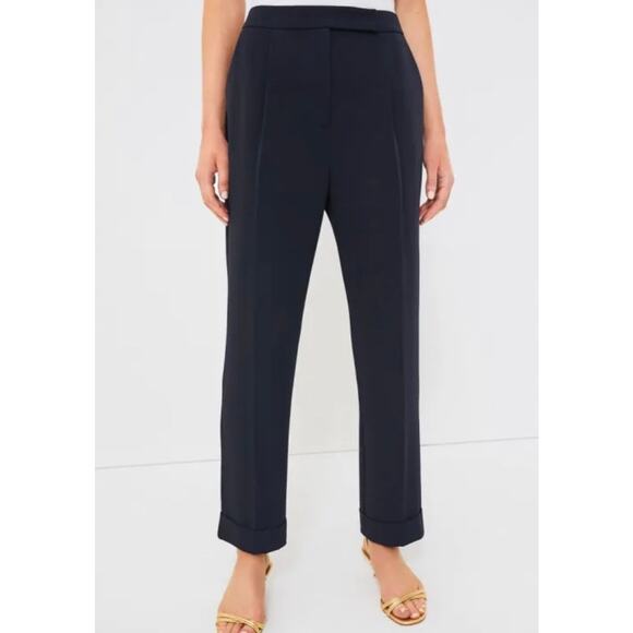 TUCKERNUCK Navy Pleated Duncan Trouser NWT Size 10 - Picture 1 of 5